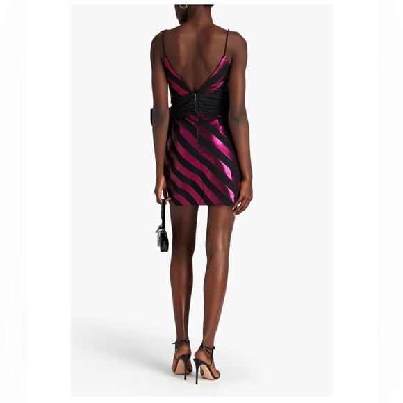 REBECCA VALLANCE Adaline metallic striped jacquard mini dress - Picture 7 of 9